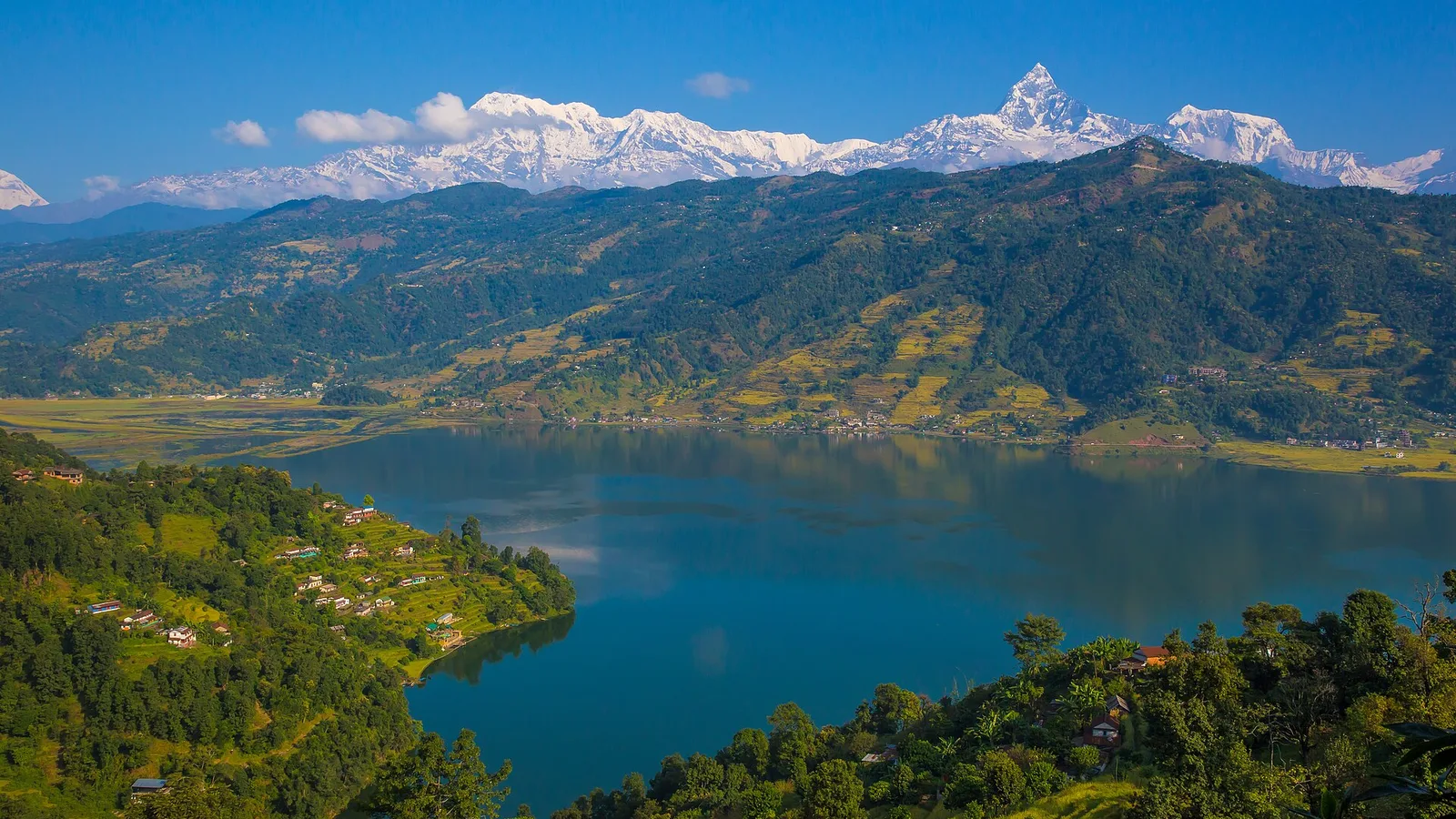 The Annapurna range and Machhapuchhre from Pokhara, Fishtail 100 territory.