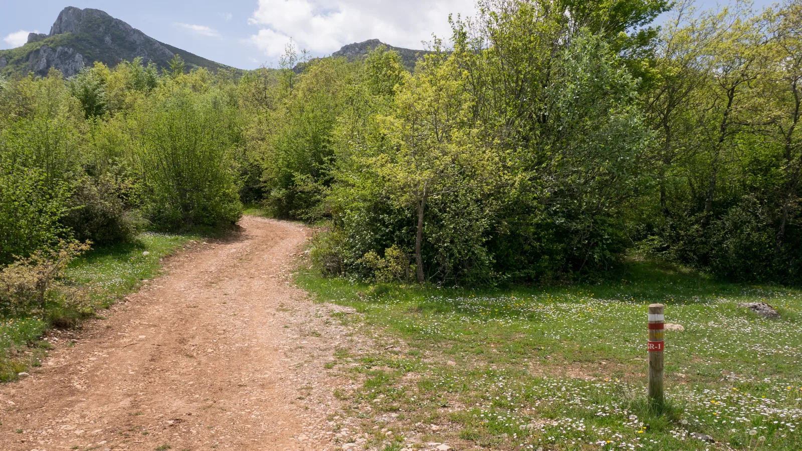 Waymarked GR 1 trail at Pipaón.