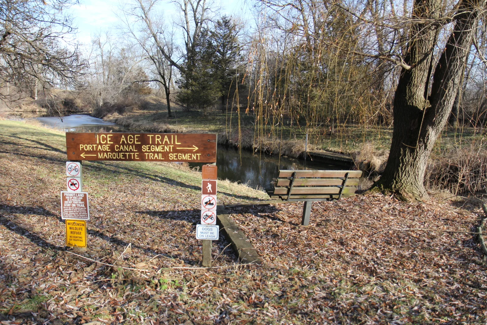The Ice Age Trail where it crosses the Portage Canal in Wisconsin.