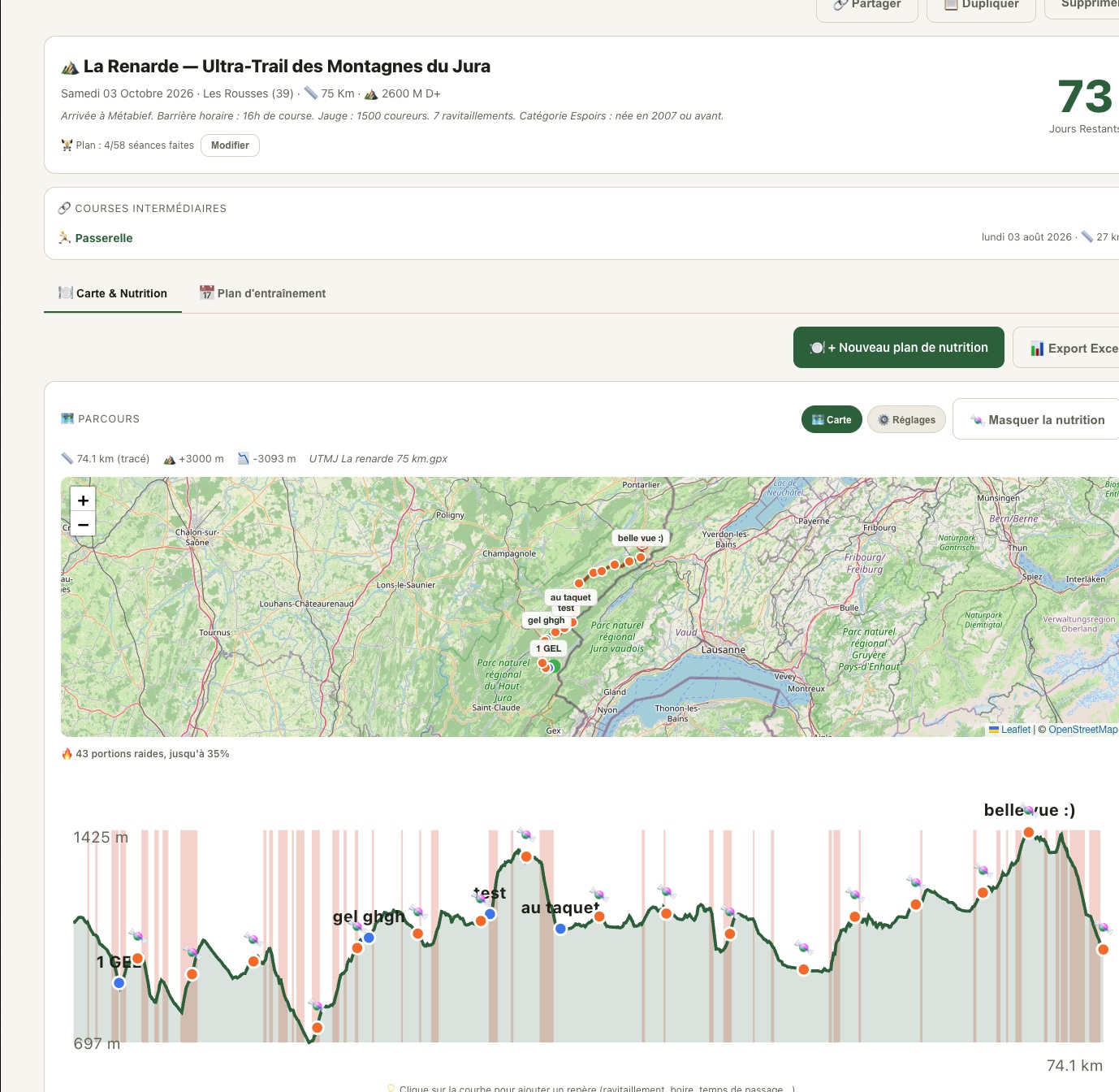 Chaque course, cartographiée au mètre près